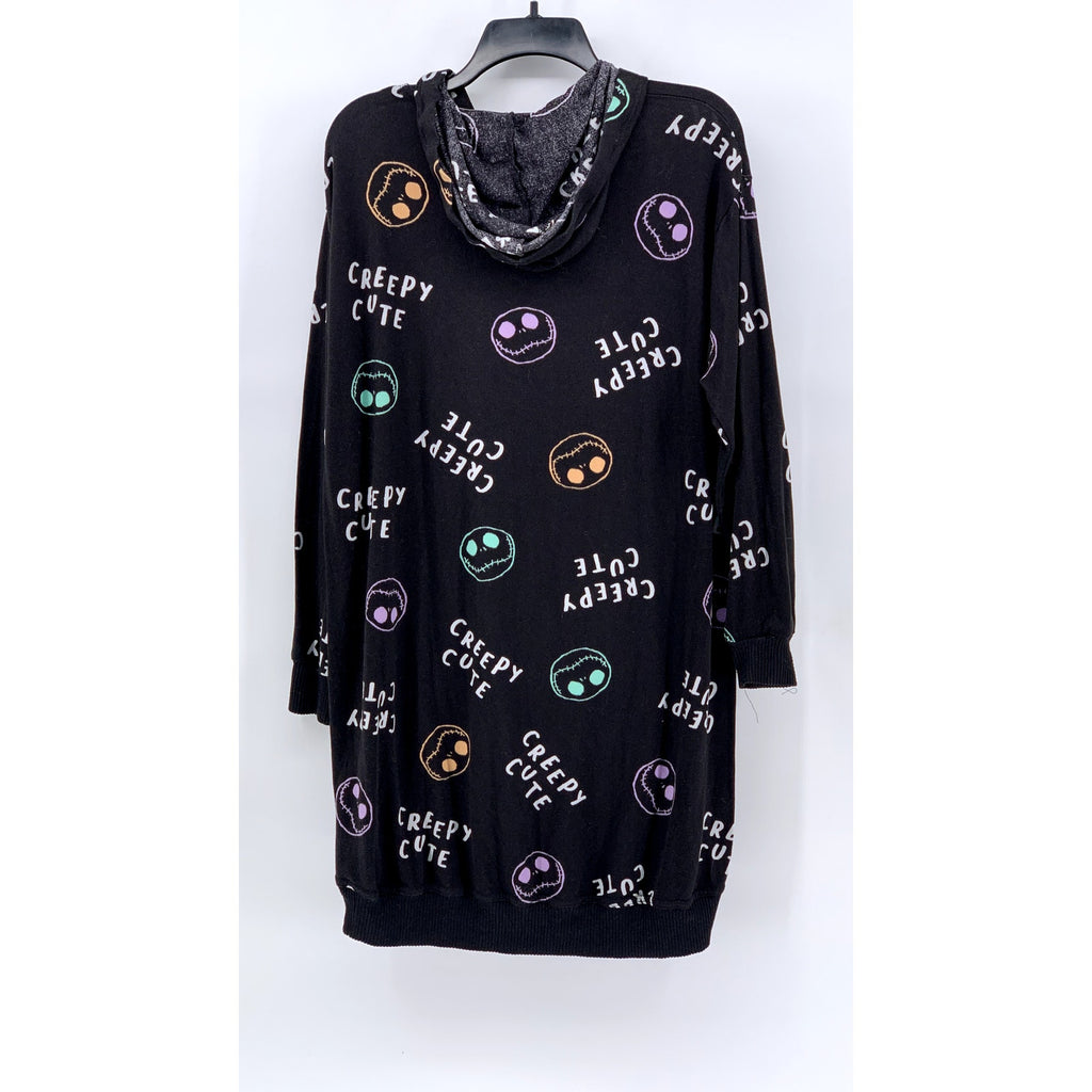 DISNEY Women's Black The Nightmare Before Christmas Print Hooded Sleep Gown SZ S