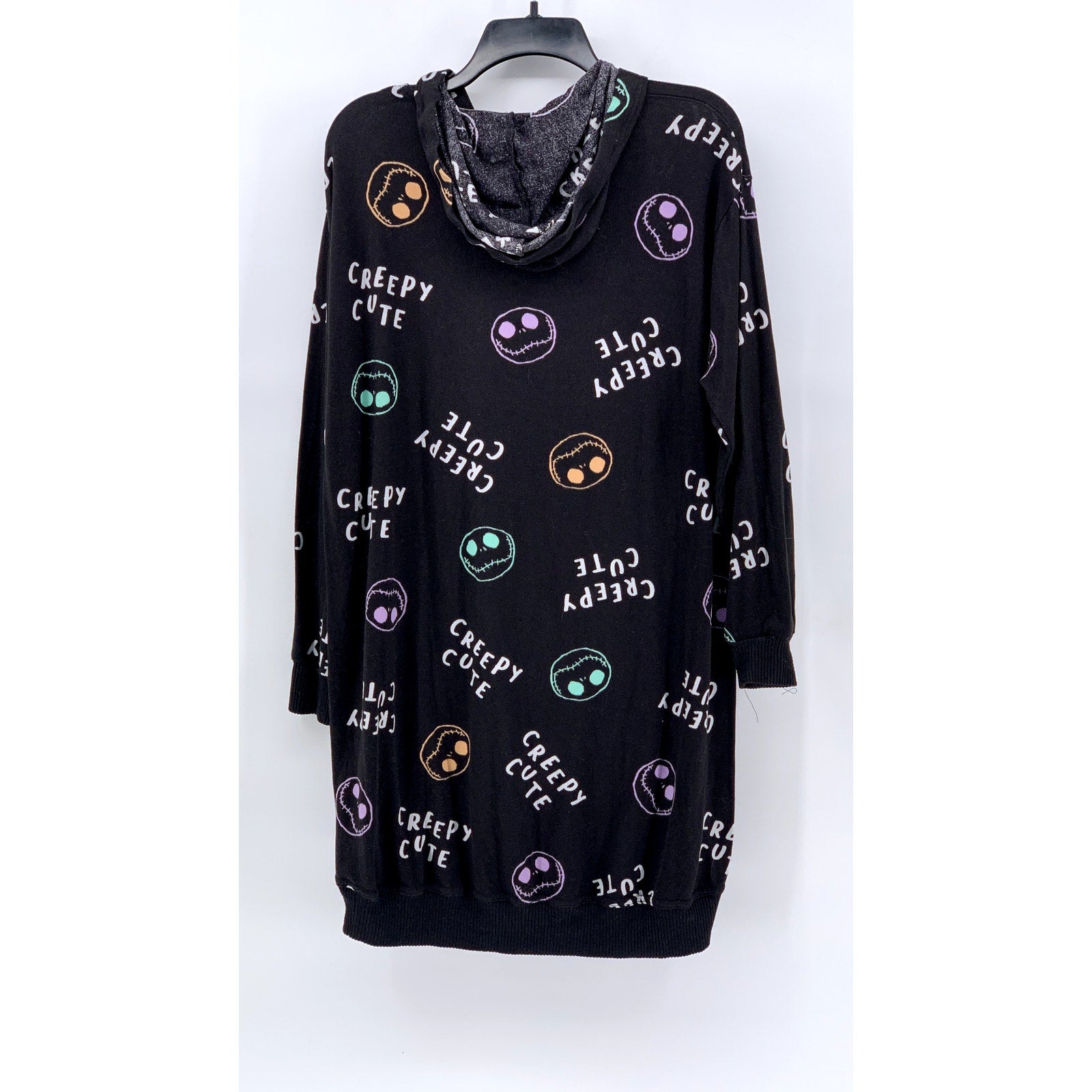 DISNEY Women's Black The Nightmare Before Christmas Print Hooded Sleep Gown SZ S