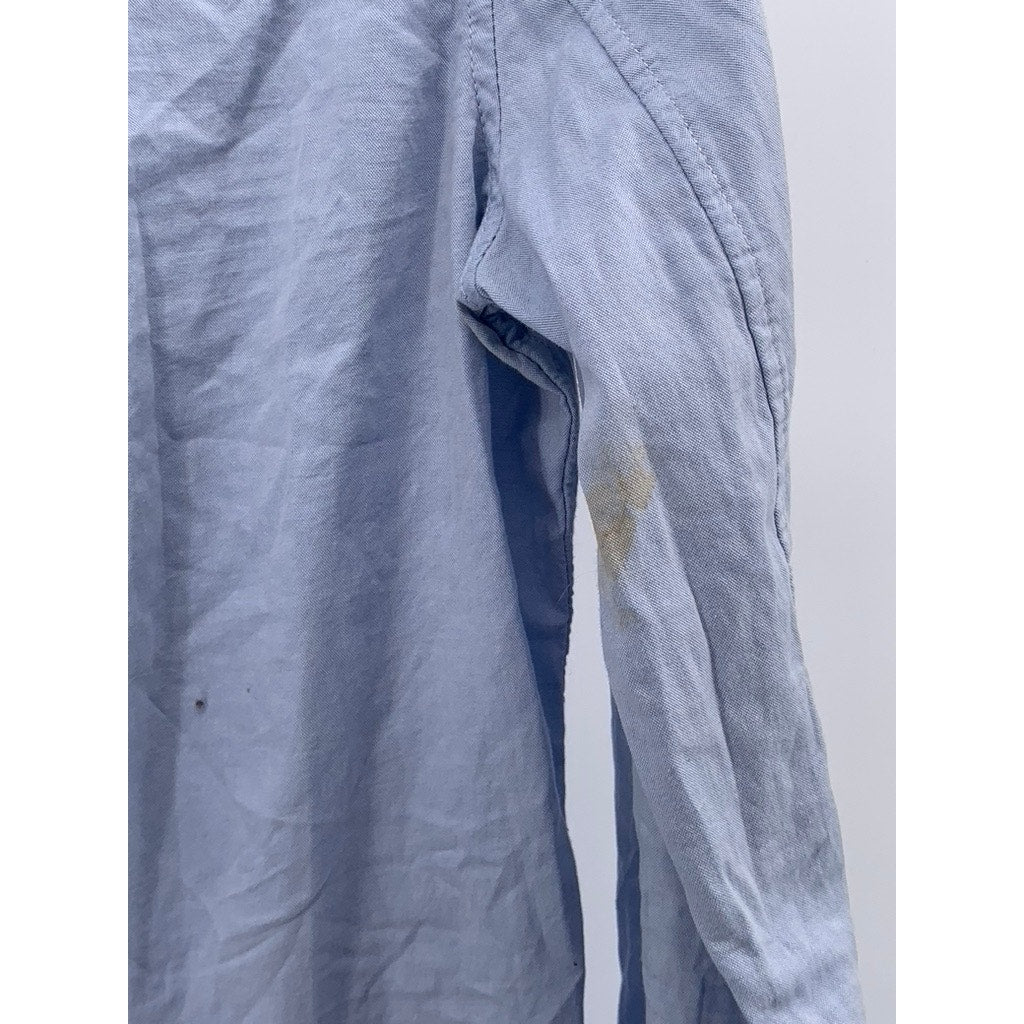 GAP Women's Light Blue New Fitted Boyfriend Button-Up Long Sleeve Top SZ M