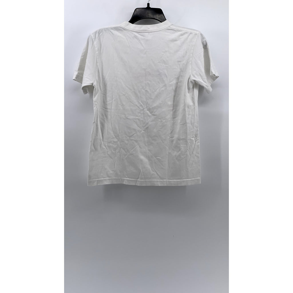 LIFE OVERSEAS Men's White Script Logo Crewneck Short Sleeve Casual T-Shirt SZ S