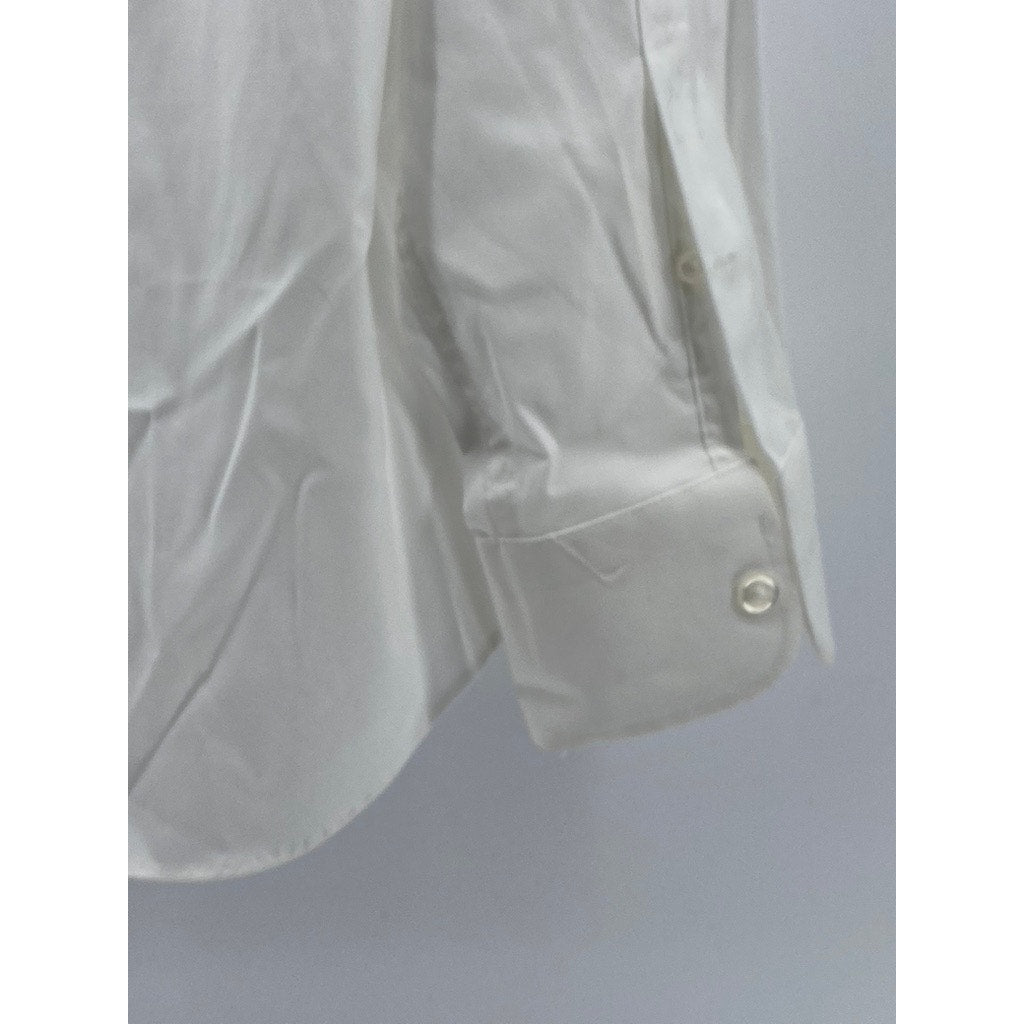 J.CREW Men's White Cotton Poplin Slim-Fit Button-Up Long Sleeve Shirt SZ S