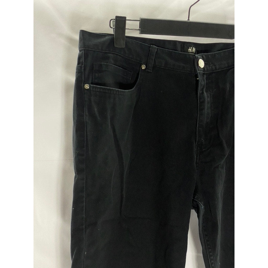 H&M Men's Black Solid Slim-Fit Denim Five-Pocket Jean SZ 32