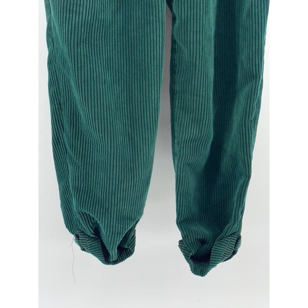 TOPSHOP Women’s Dark Green Corduroy Cuffed Pants SZ 2