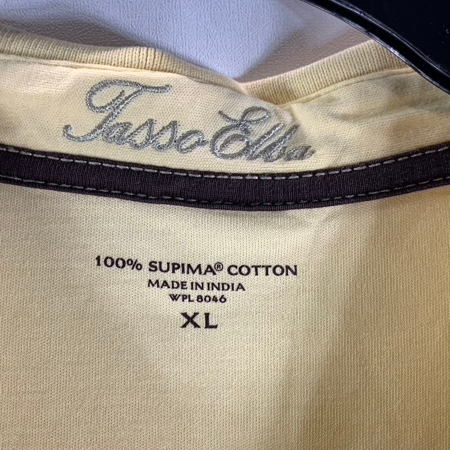 TASSO ELBA Men's Yellow Supima Cotton Short Sleeve Polo Shirt SZ XL