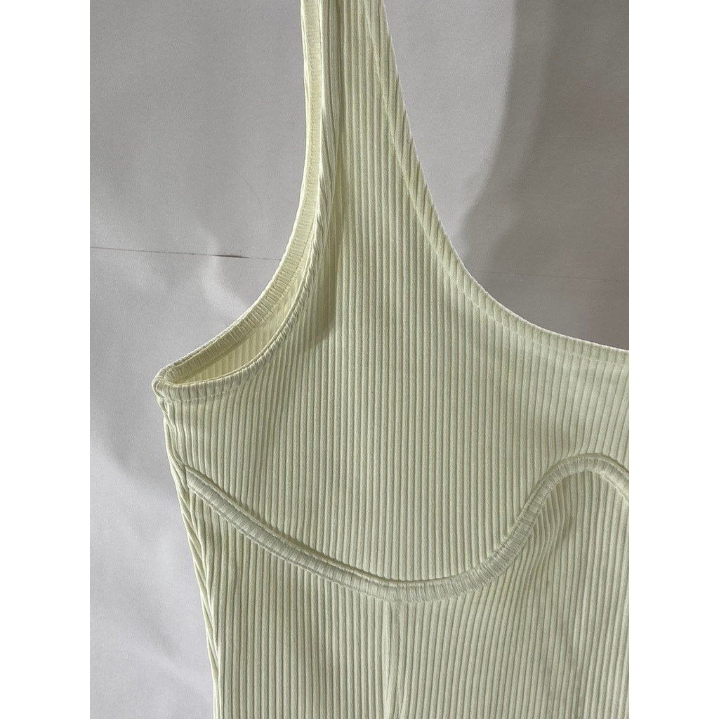 PIMKIE COLLECTION Women's White Ribbed Scoop-Neck Tank Top SZ 6-8(UK-M)