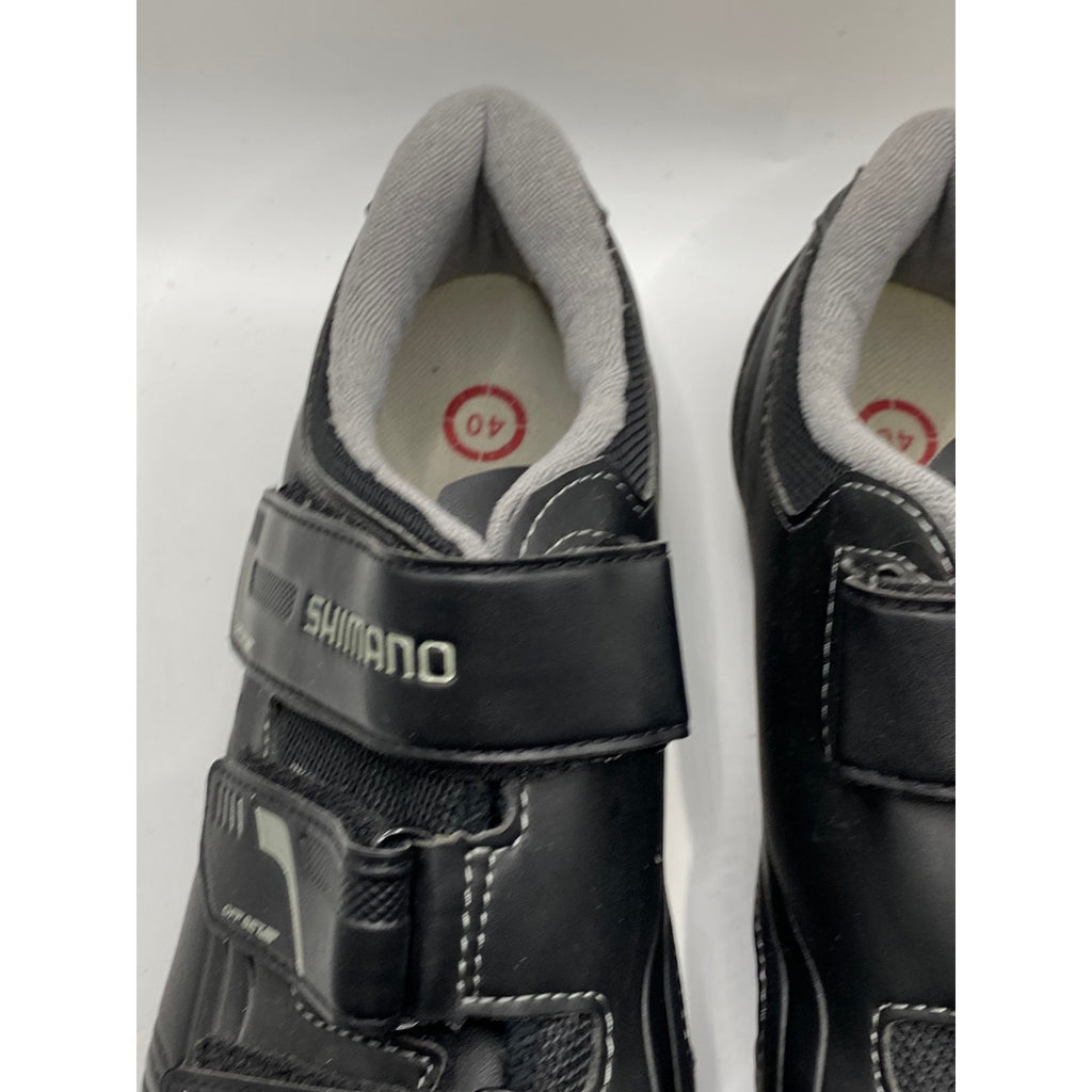 SHIMANO Women's Black Round-Toe Double-Strap Off-Set Cycling Shoes SZ 40(8)