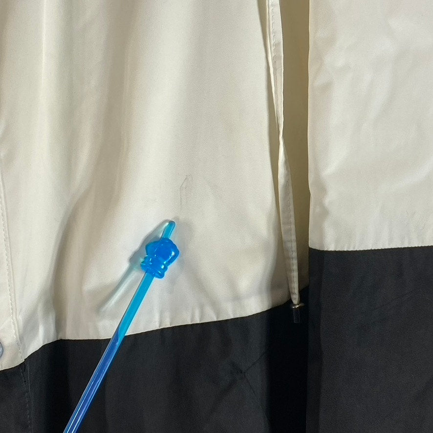 CANTAO Women's Cream/Black Snap Button Lightweight Windbreaker Jacket SZ S