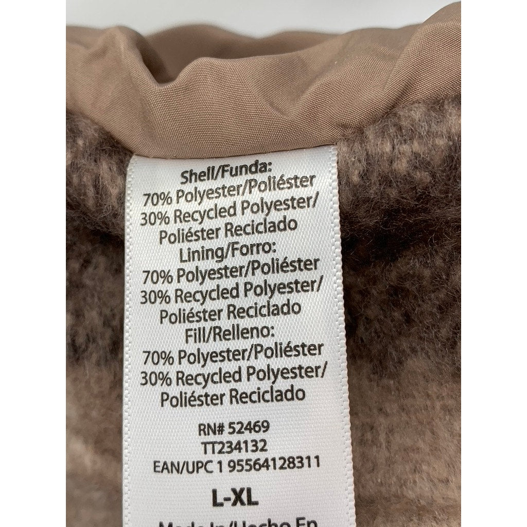 Brown Striped Zip-up Poncho Style Cover-up SZ XL