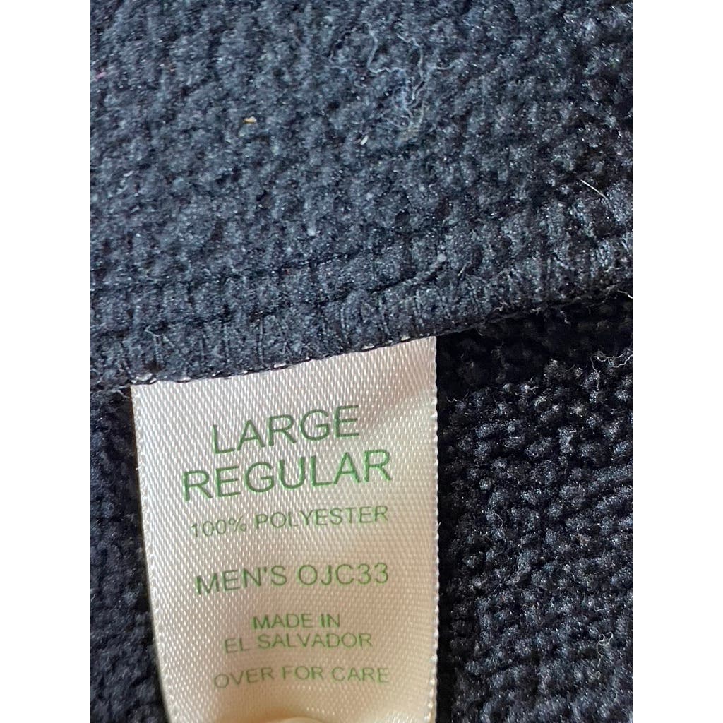 L.L. BEAN Men's Black Fleece Regular-Fit Henley Pullover Sweater SZ L