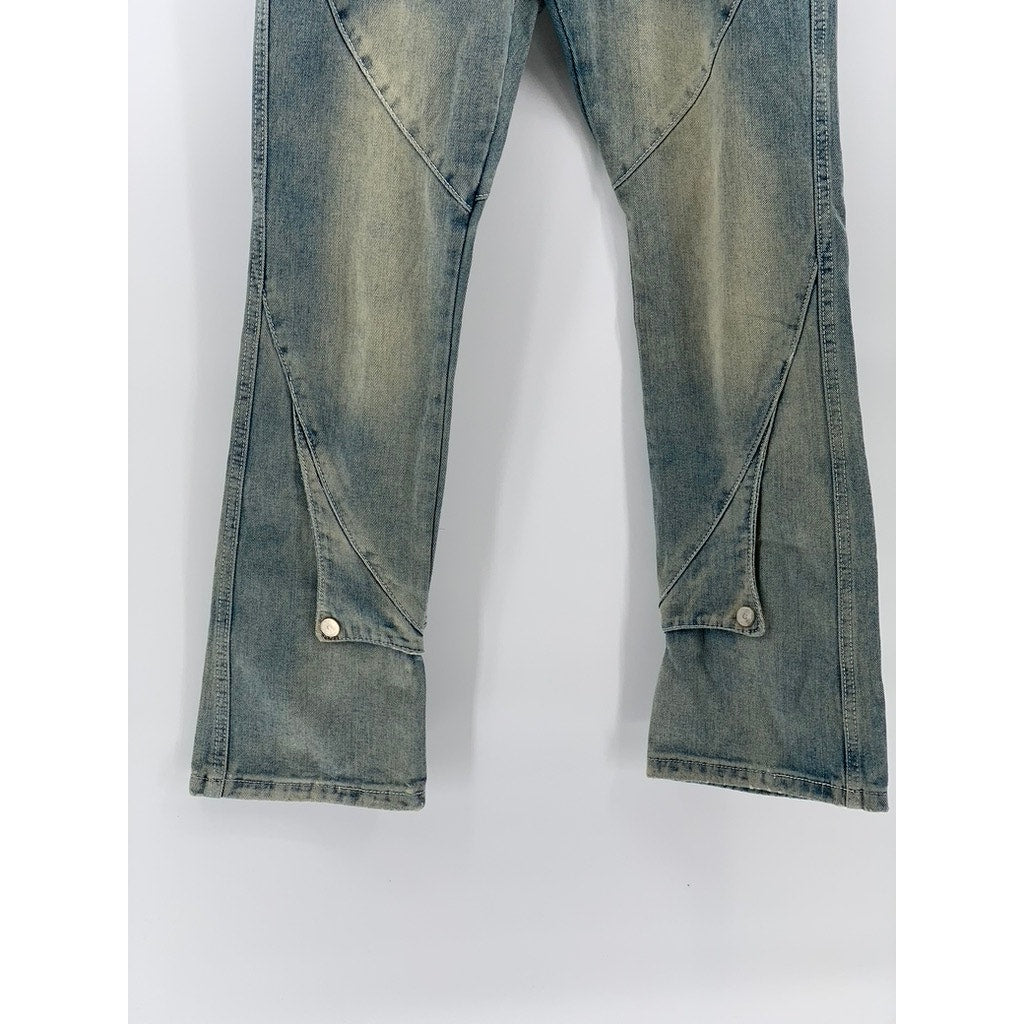 UNBRANDED Women's Light Blue Y2K Streetwear Straight Leg Regular Fit Jeans SZ S