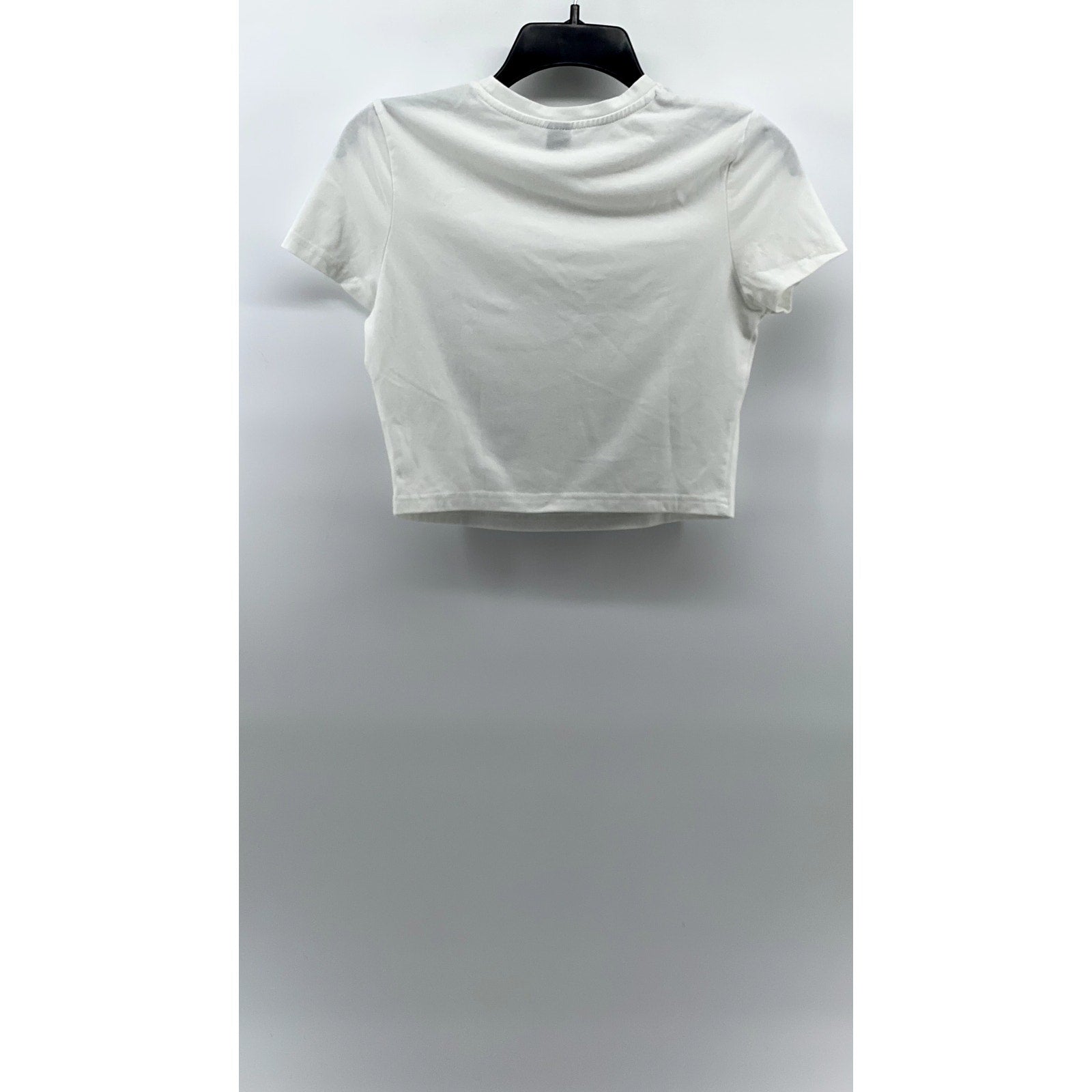 SHEIN Women's White-Black Corset Print No Boundaries Crewneck Cropped Top SZ 6