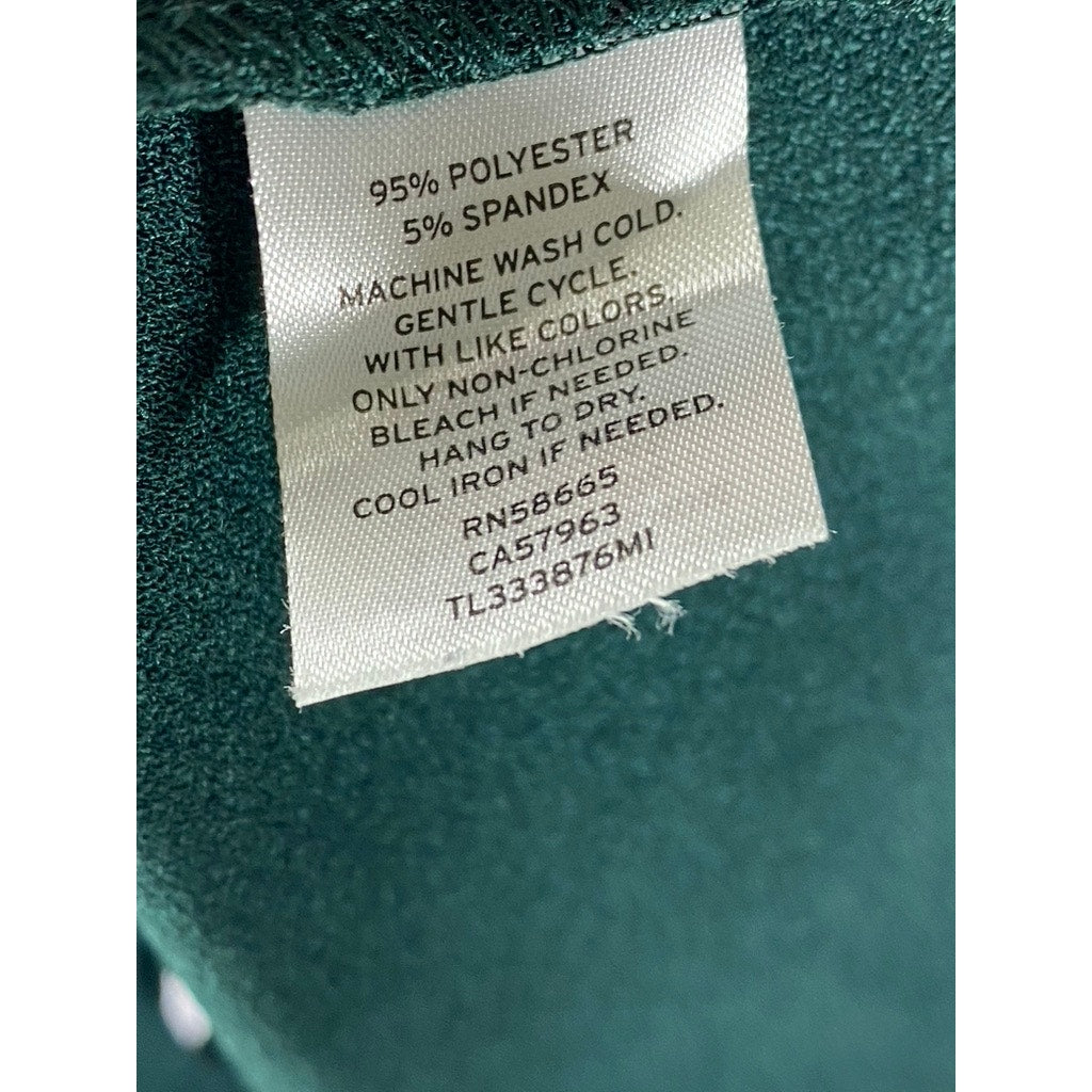 LEITH Women's Dark Green Emerald V-Neck Flowy Short Sleeve Tie-Back Romper SZ M