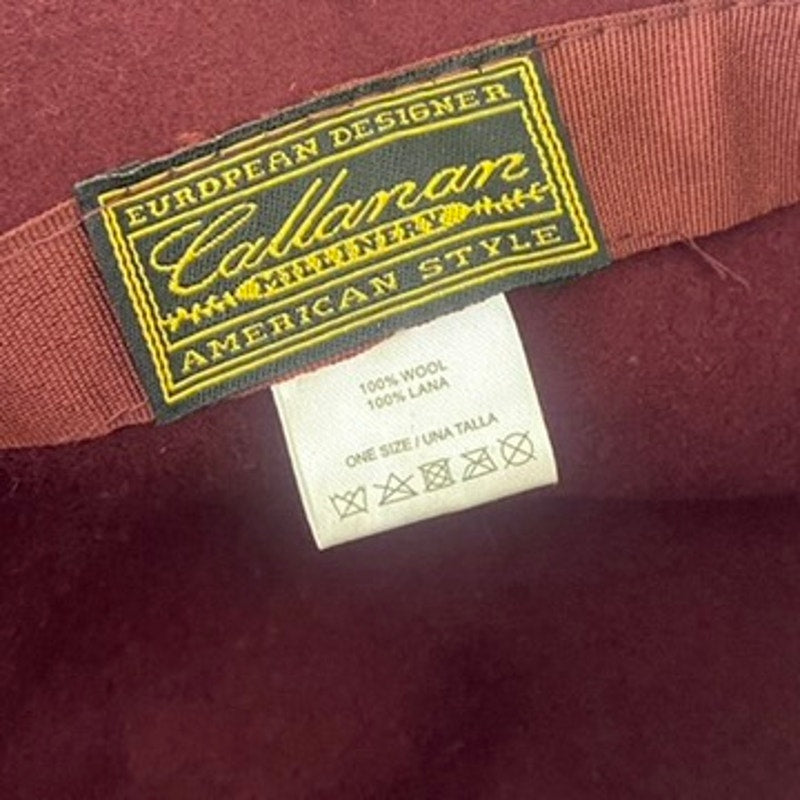 CALLANAN MILLENARY Women's Burgundy American Style Wool Hat OS