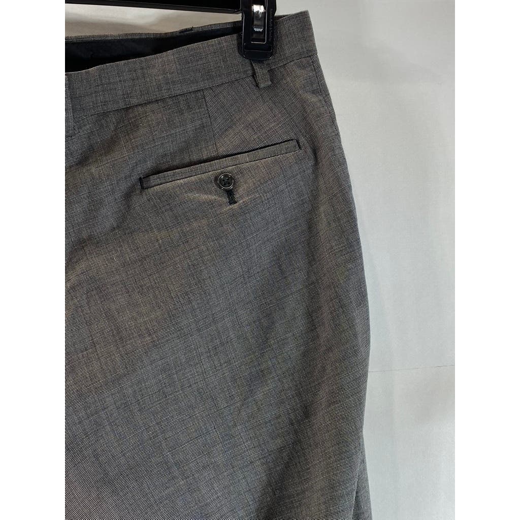 PRONTO UOMO Men's Black Modern-Fit Flat Front Wool Dress Pants SZ 39X30