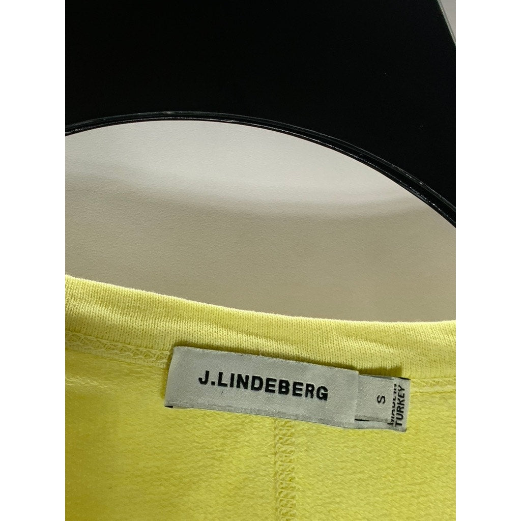 J. LINDEBERG Men's Yellow Crewneck Immo Long Sleeve Summer Sweatshirt SZ S