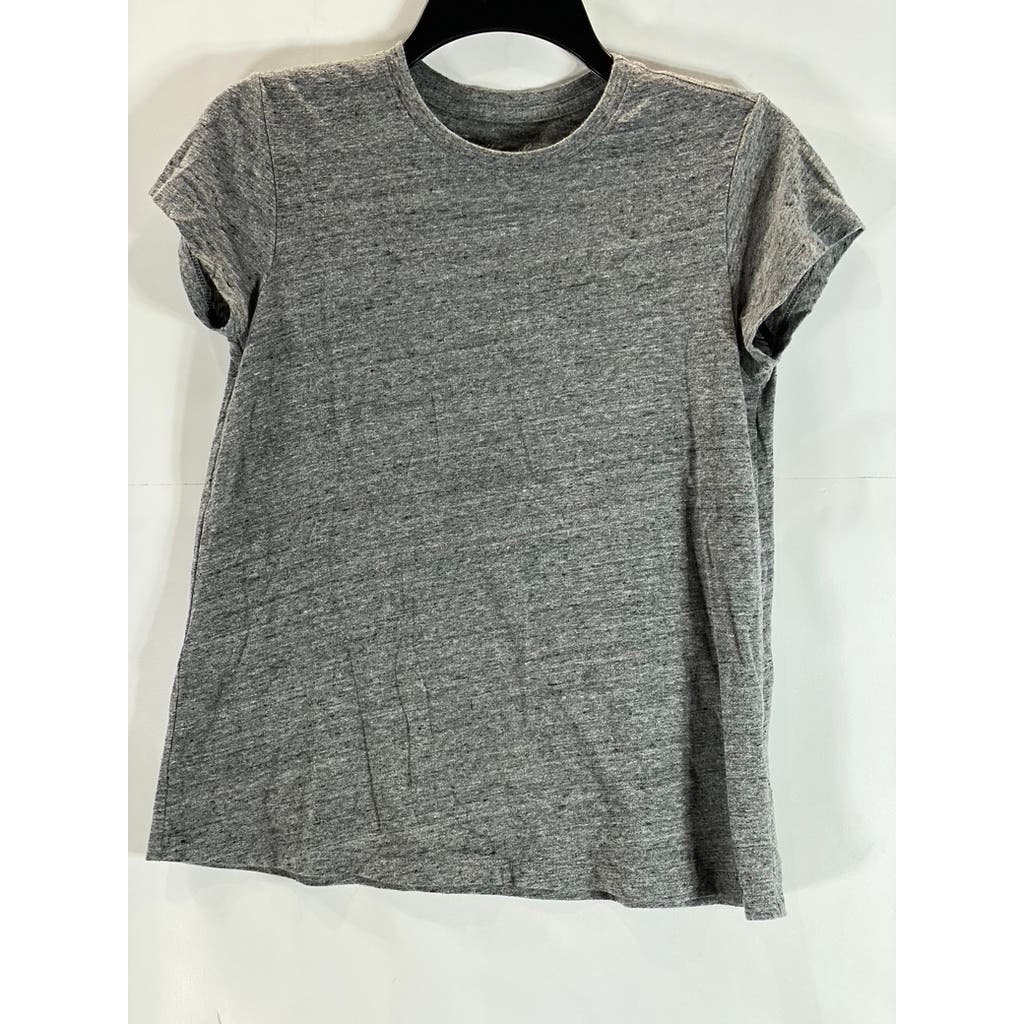 MARINE LAYER Women's Heather Gray Crewneck Pocketless Short Sleeve Top SZ XS