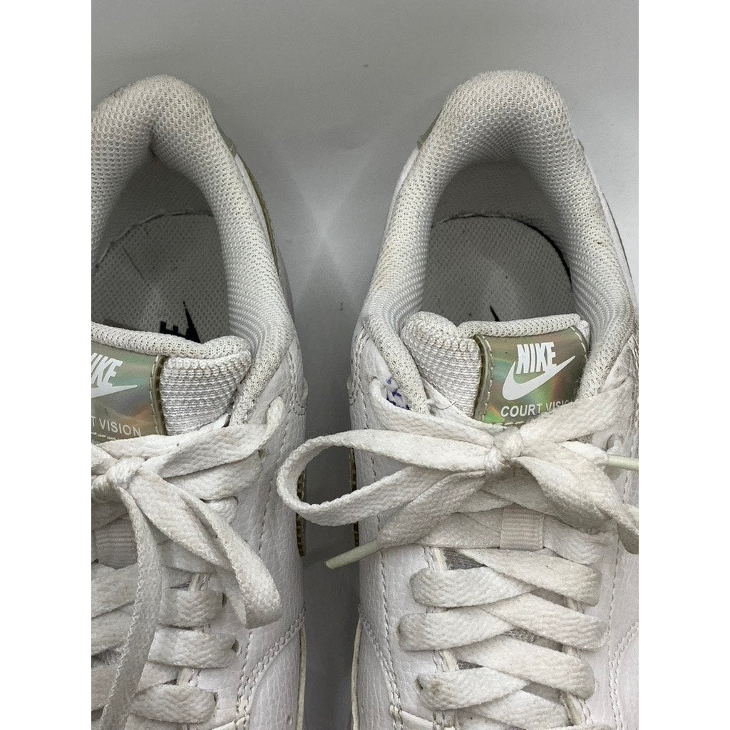 NIKE Women's White-Multi Court Vision Low-Top Sneakers SZ 7