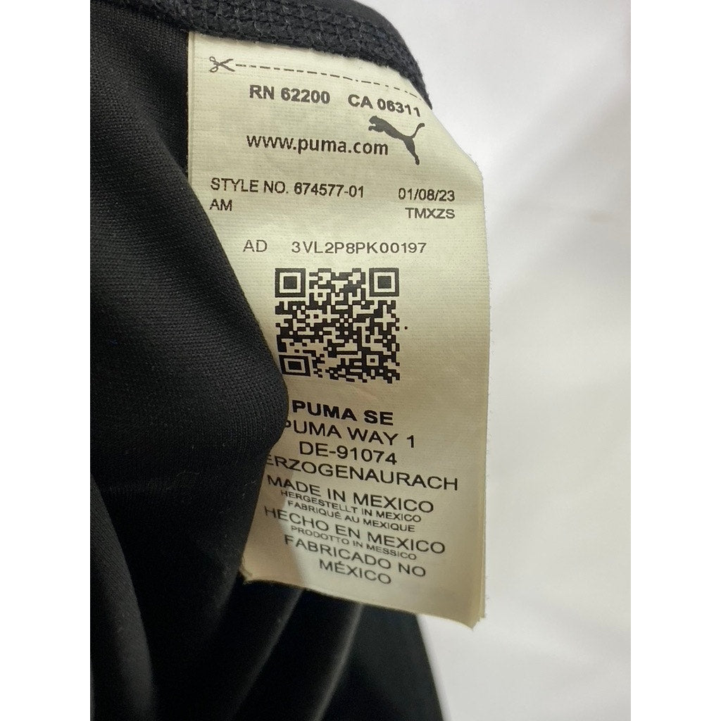 PUMA Women's Black Solid Sculpt Tight Logo High-Waist Leggings SZ M