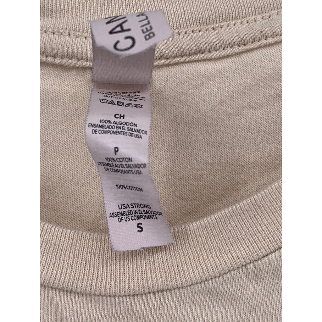 BELLA + CANVAS Women's Beige Crewneck Graphic T-Shirt SZ S