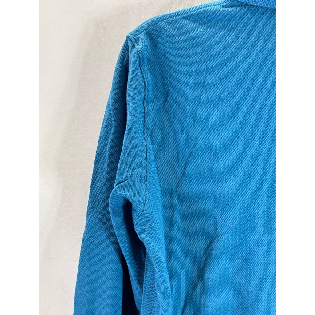 BROOKS BROTHERS FLEECE Men's Blue Cotton Pique Long Sleeve Polo Shirt SZ L