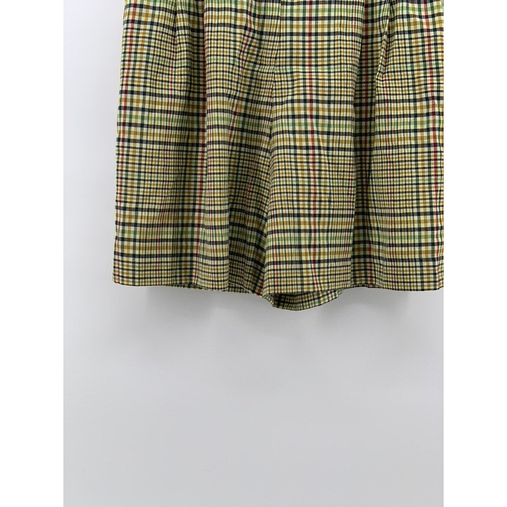 HIRSCH Women's Vintage Yellow Plaid 80's High-Rise Loose-Fit Shorts SZ 6