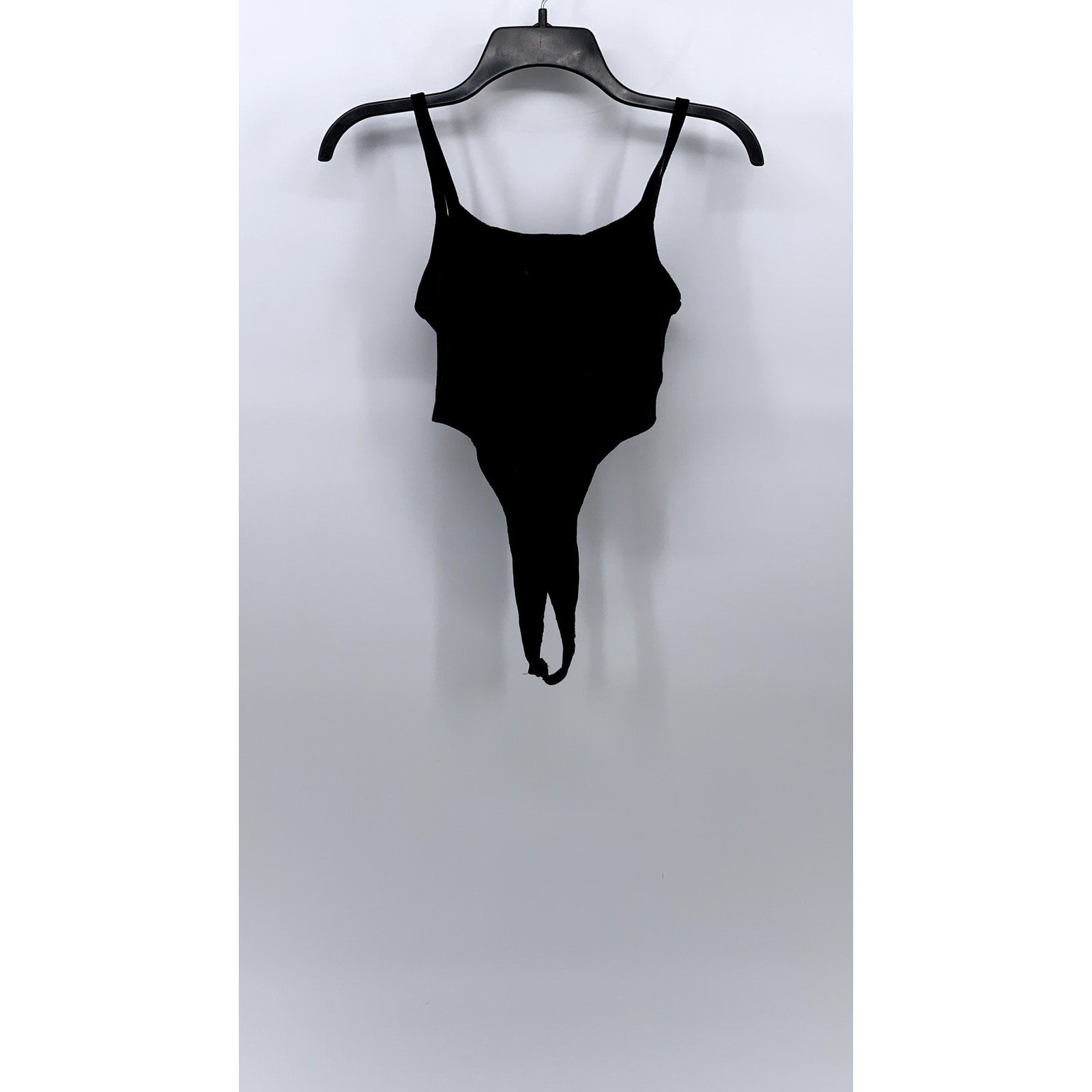 ZARA Women’s Black Ribbed Scoop-Neck Spaghetti Strap Fitted Bodysuit SZ S