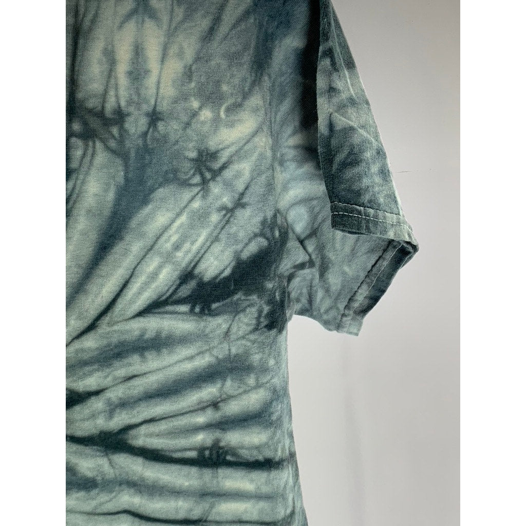 MITCHELL & NESS Men's Blue/White Tie-Dye New Jersey Nets Crewneck T-Shirt SZ M