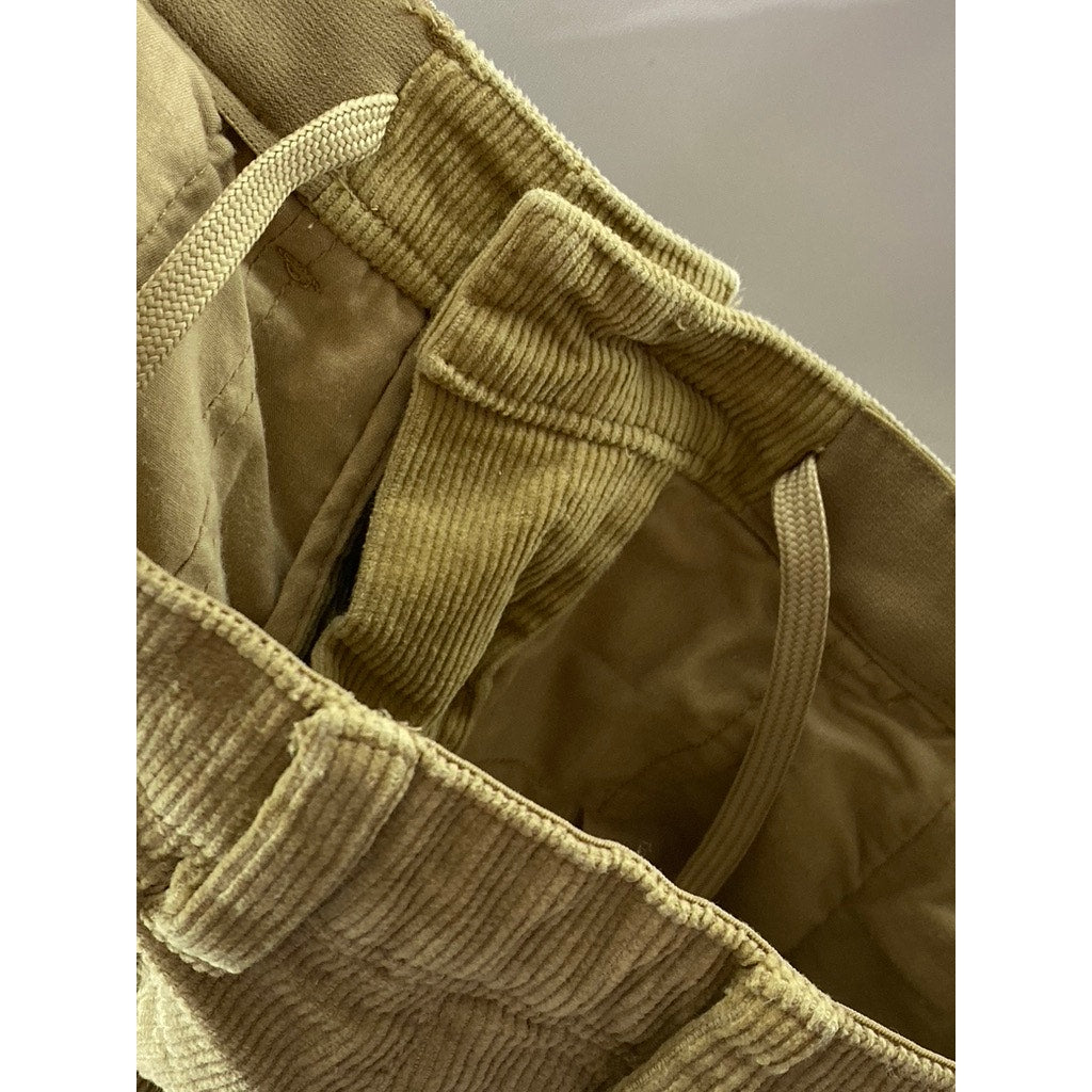 MNG Men's Tan Slim-Fit Drawstring Corduroy Trousers SZ 30