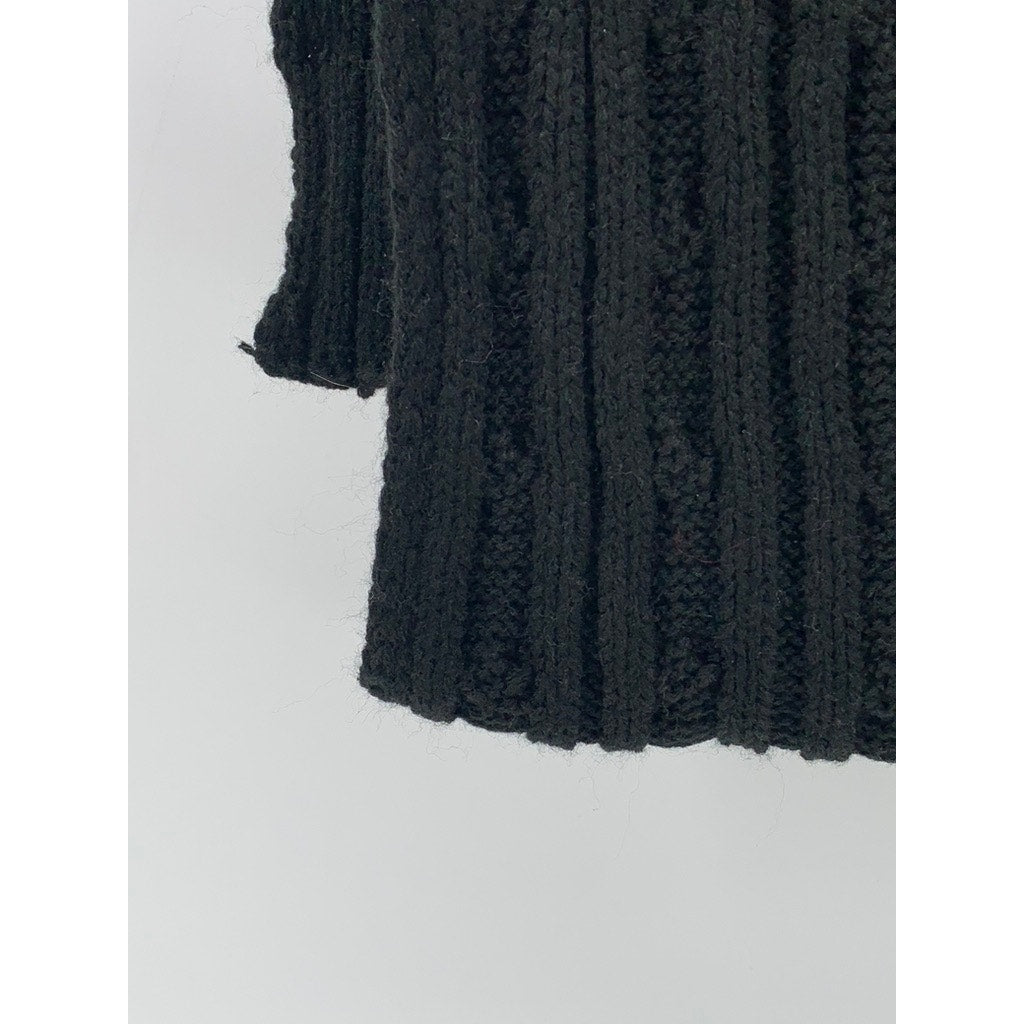 14TH & UNION Women's Black Crochet Cable Knit Scarf Shawl