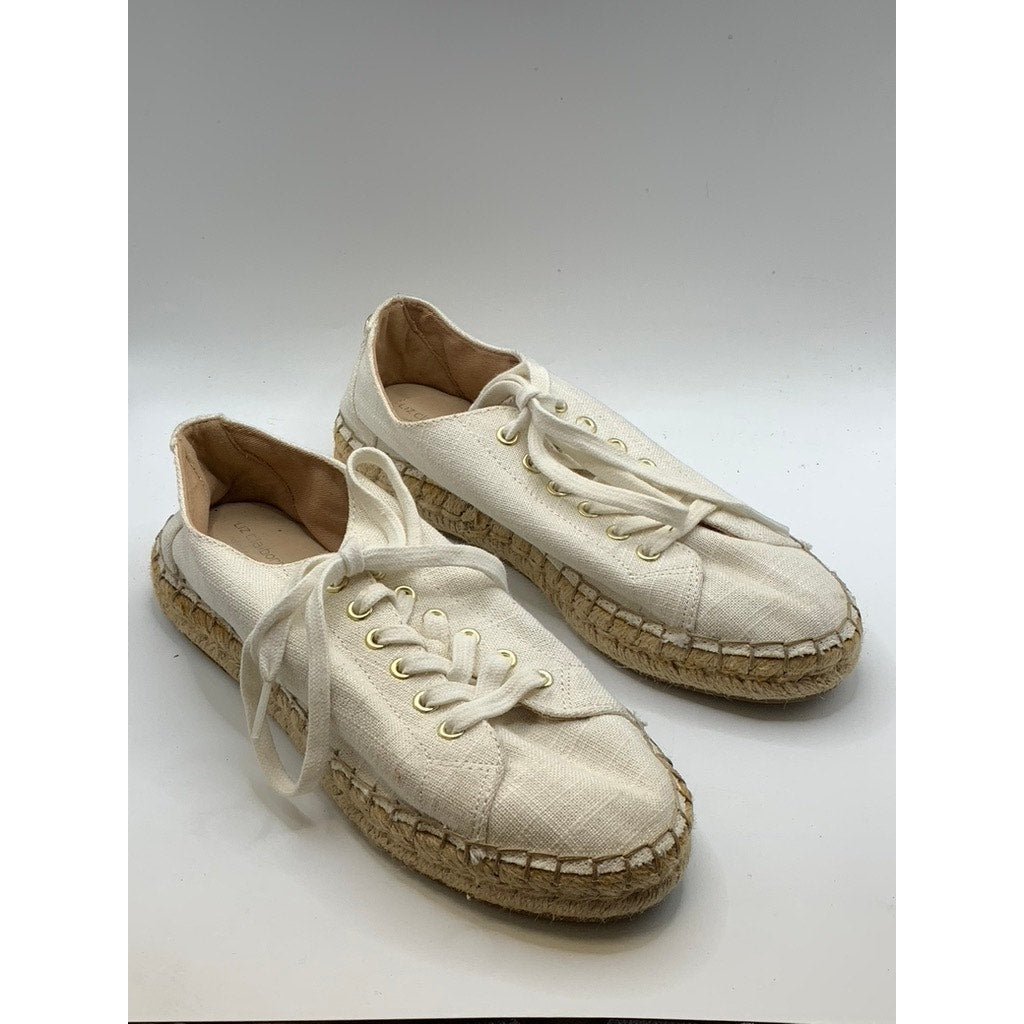LIZ CLAIBORNE Women's White Textured Leckie Espadrille Sneakers SZ 7
