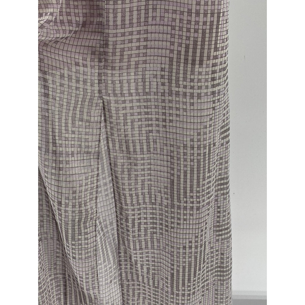 BCBGENERATION Women's Light Pink-Black Square-Print Cutout Maxi Dress SZ XXS