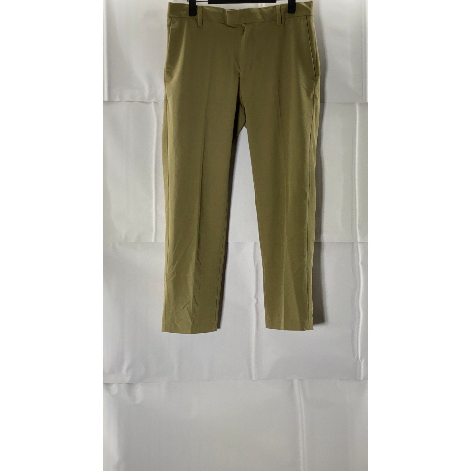 VAN HEUSEN Men's Tan Flex Slim-Fit Flat Front Dress Pants SZ 29X32