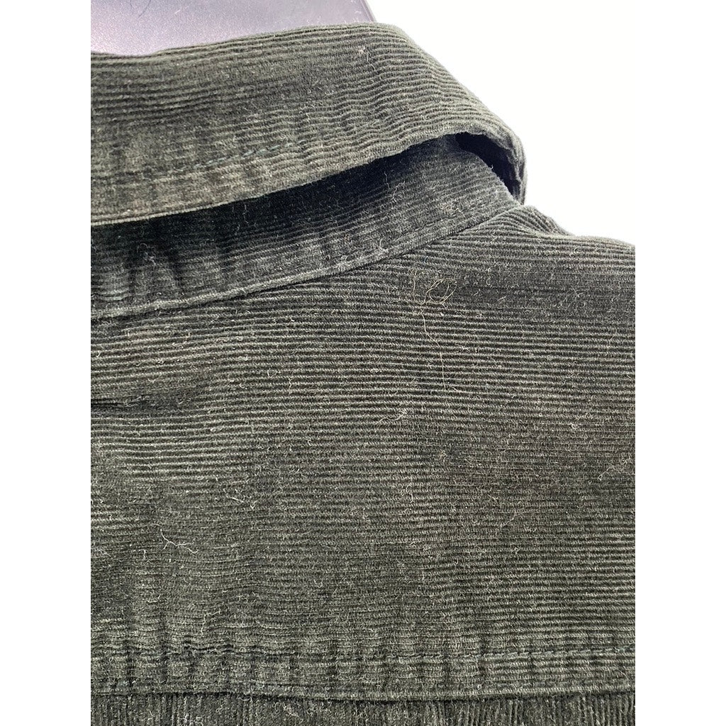 BANAN REPUBLIC Men's Green Corduroy Slim-Fit Button-Up Long Sleeve Shirt SZ S
