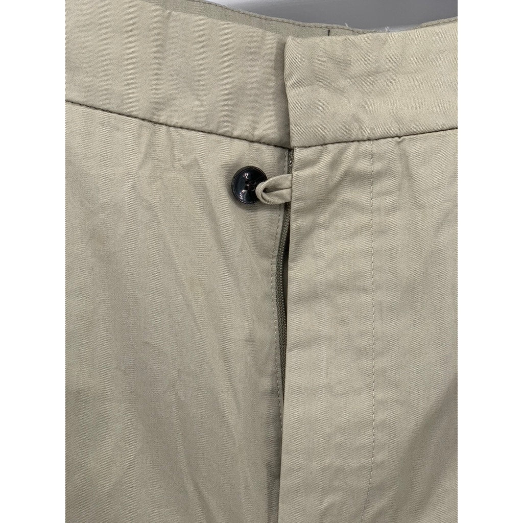 LIONESS Women's Tan Pleated Wide-Leg Relaxed-Fit High-Rise Work Pant SZ 32