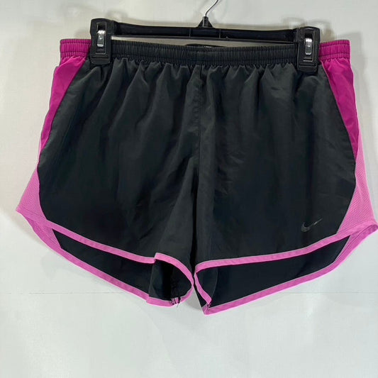 NIKE Women's Black/Pink Dri-FIT Elasticized Waist 10K Pull-On Running Short SZ M