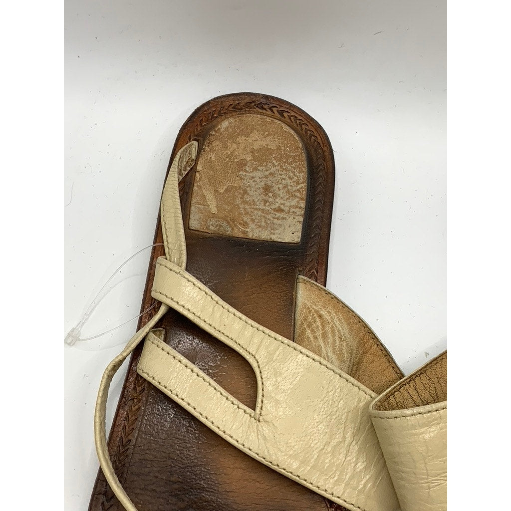 UNBRANDED Women's Beige-Brown Toe-Loop Sandals SZ 12