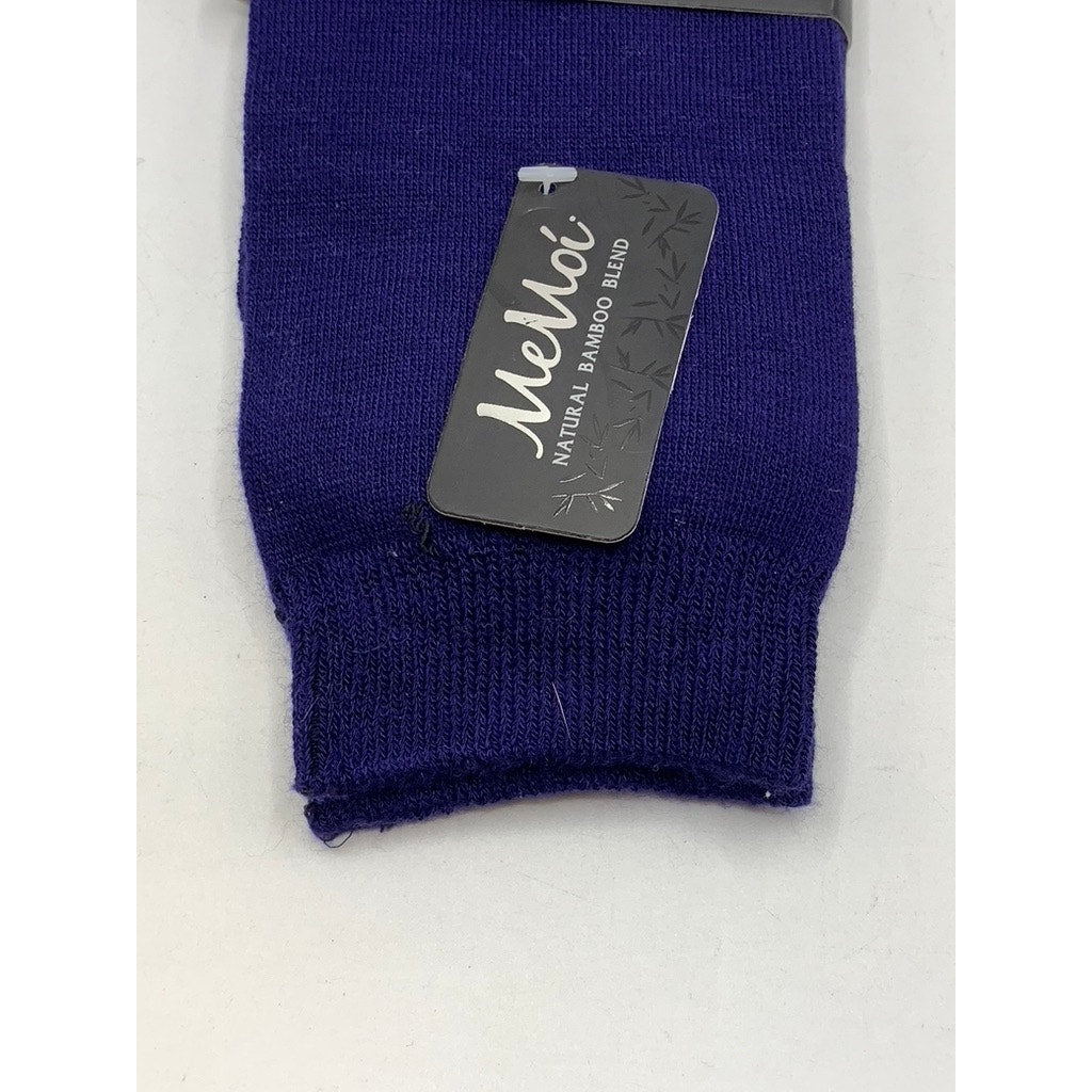 MEMOI Women's Violet Impression Knit Natural Blend Bamboo Crew Socks SZ OS