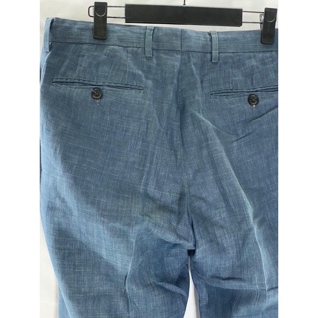 BANANA REPUBLIC Men's Blue Chambray Classic-Fit Linen Pant SZ 32X32