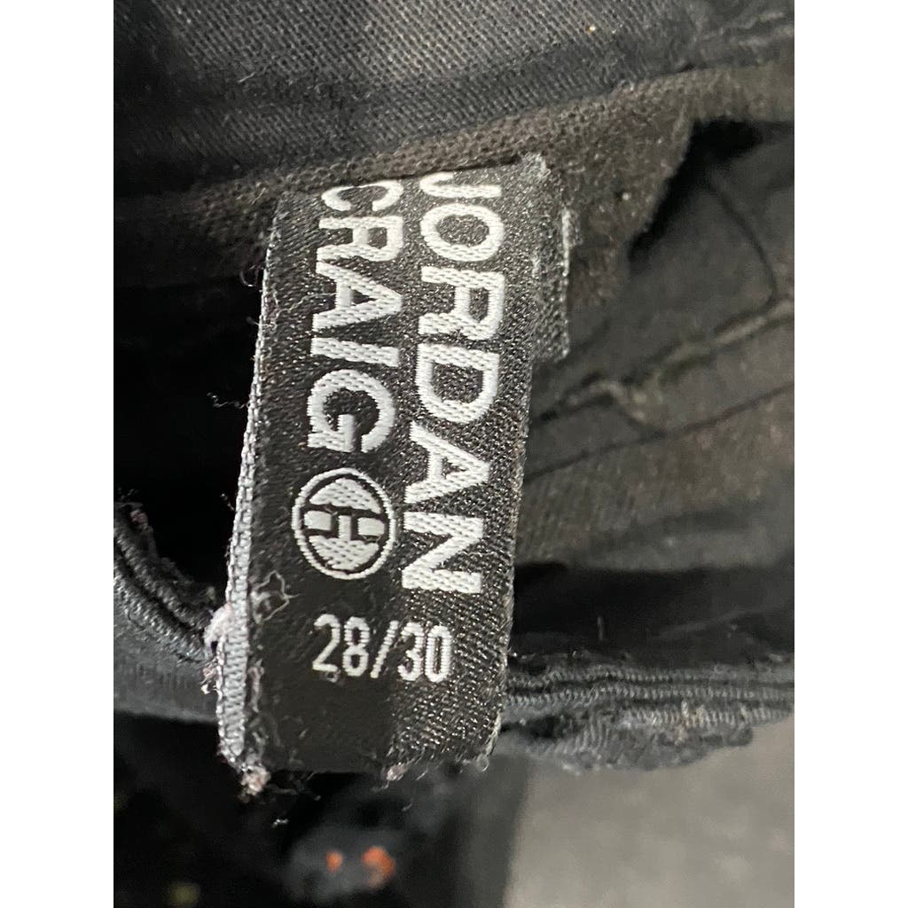 JORDAN CRAIG Men's Black Paint Ripped Cargo Jeans SZ 28X30