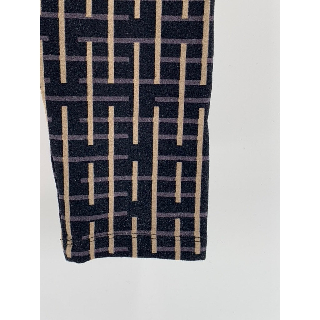 LULAROE Women's Black-Beige Printed Leggings SZ OS