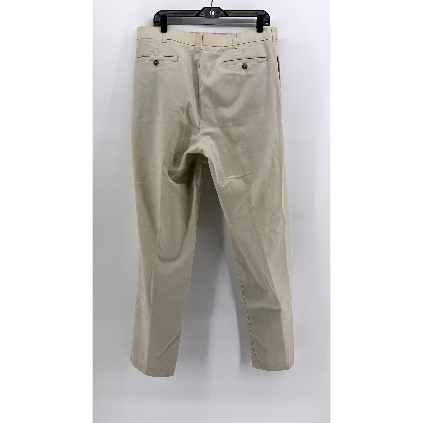 UNBRANDED Men's Tan Solid Cotton-Blend Straight-Leg Pants SZ 36X32