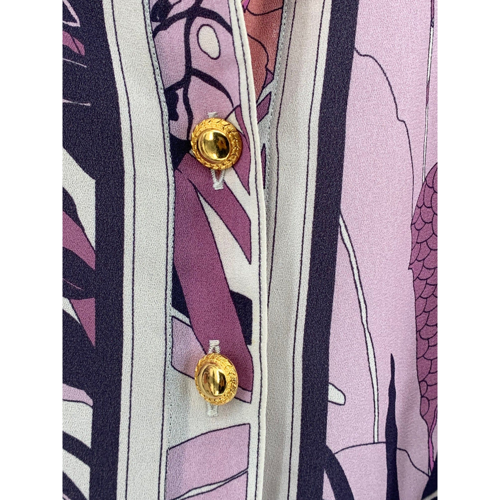 LINGUA FRANCA Women's Purple-White Floral Button-Up Belted Shirt Dress SZ M