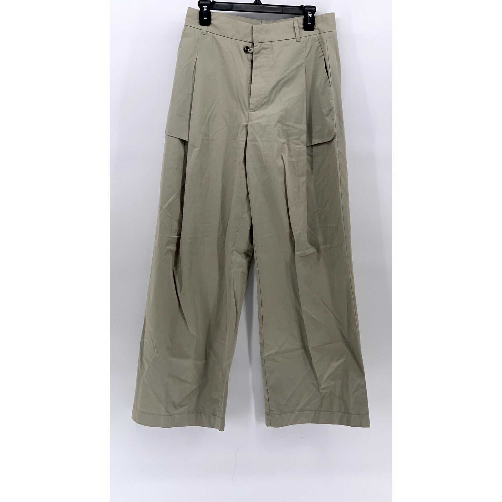 LIONESS Women's Tan Pleated Wide-Leg Relaxed-Fit High-Rise Work Pant SZ 32