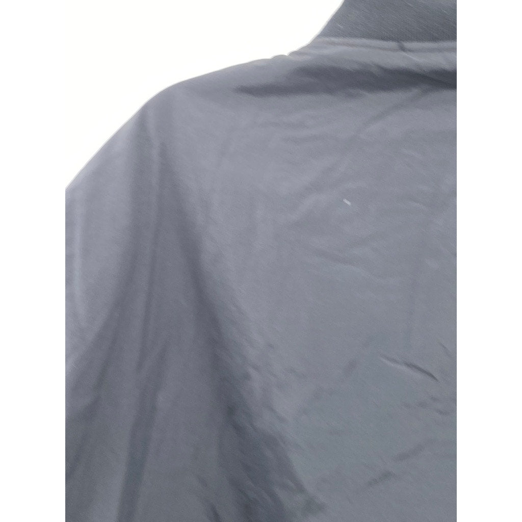 UNBRANDED Men's Navy Blue Mandarin Collar Long Sleeve Zip-Up Jacket SZ 2XL