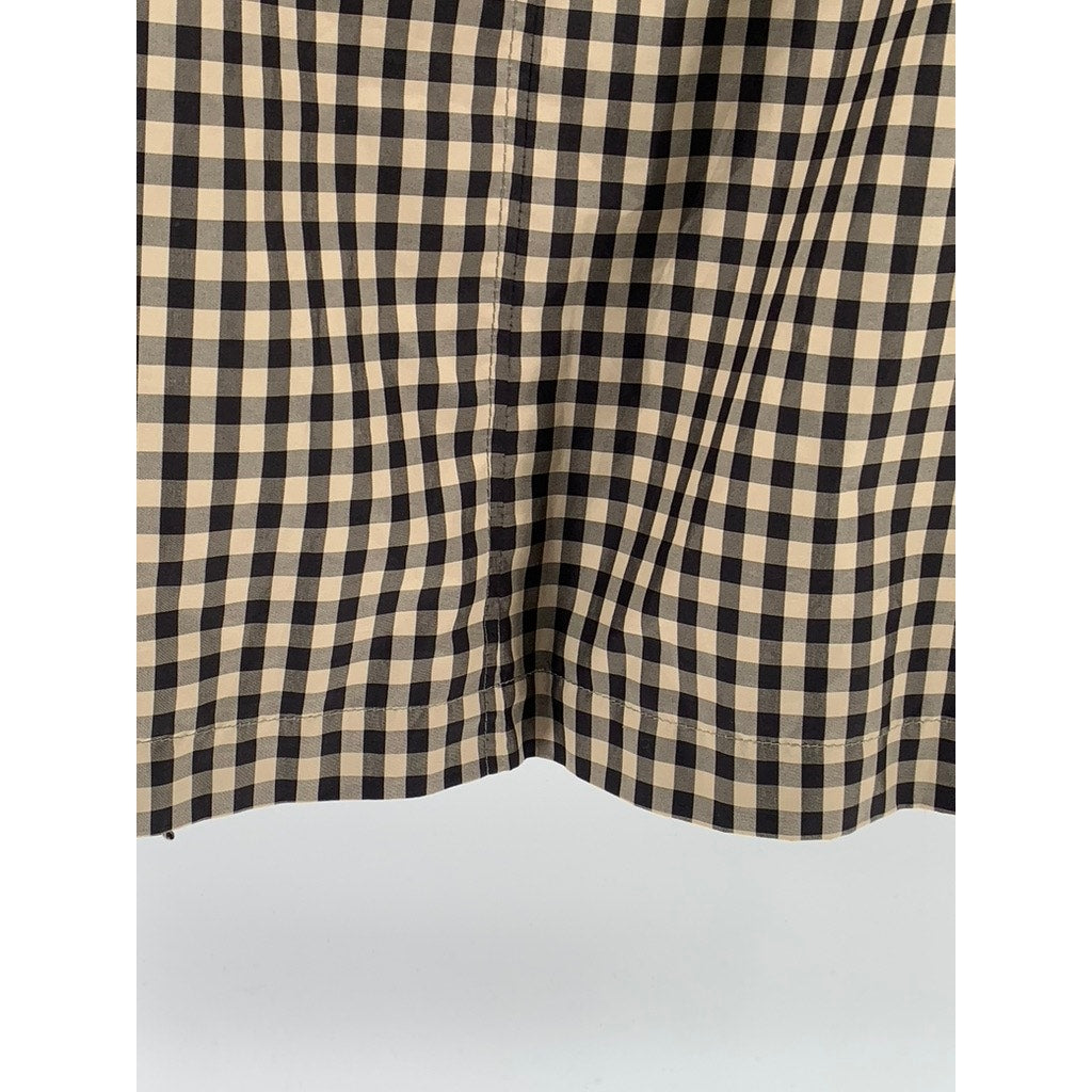 JONES NEW YORK Women's Black-Tan Gingham Button-Up Long Sleeve Blazer SZ M