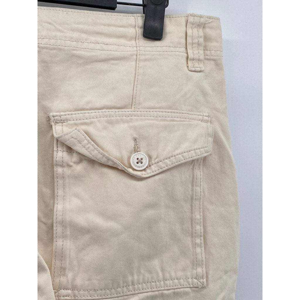 J. GALT Women's Beige Straight-Leg Casual Cargo Pants SZ S