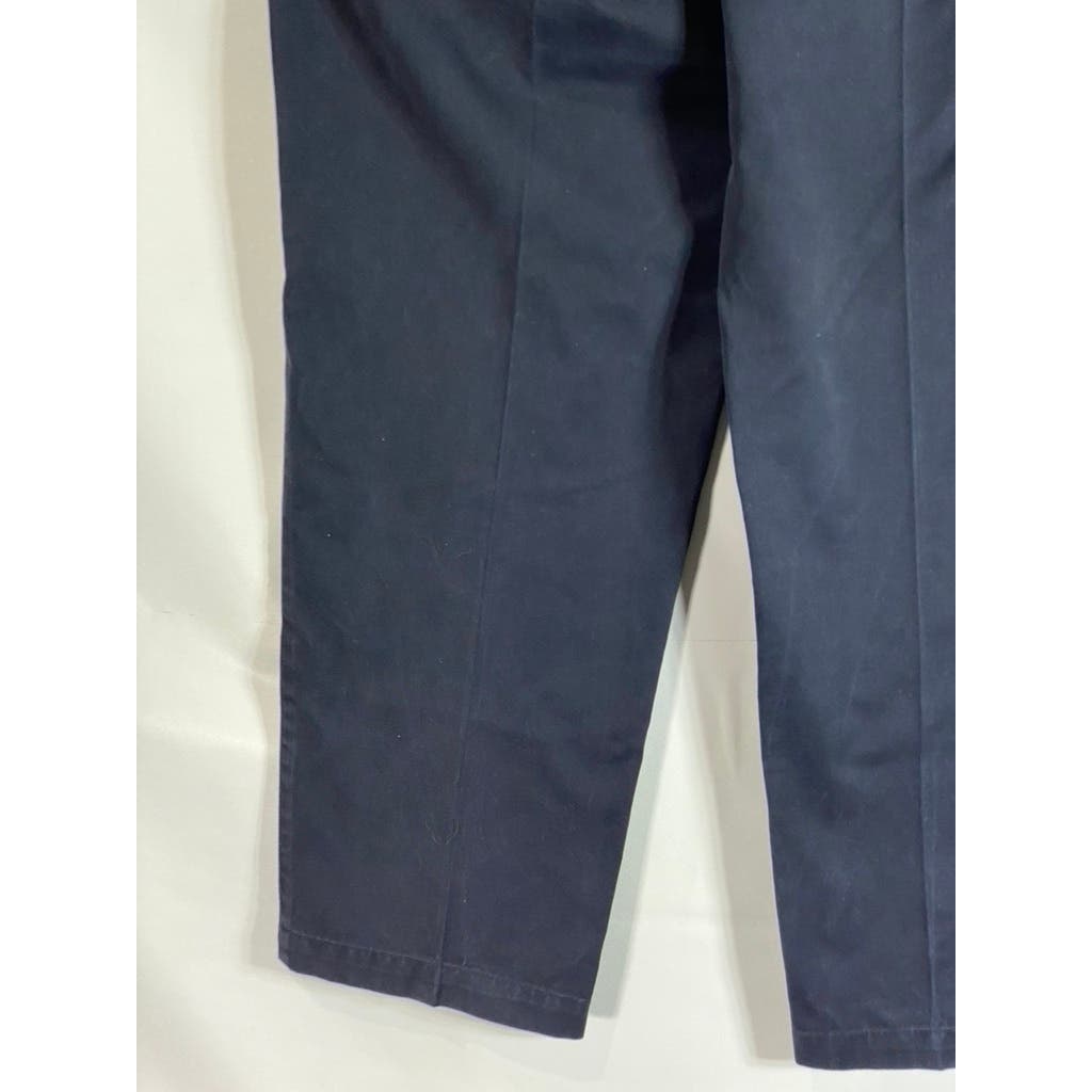 ORVIS Men's Navy Cotton Ultimate Khaki Trim-Fit Plain Front Pants SZ 35