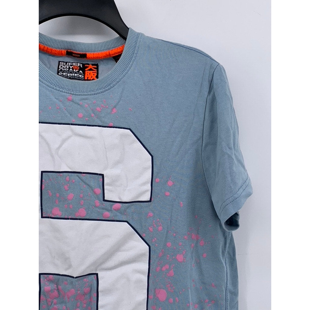 SUPER DRY Men's Blue Osaka 6 Graphic Short Sleeve T-Shirt SZ M