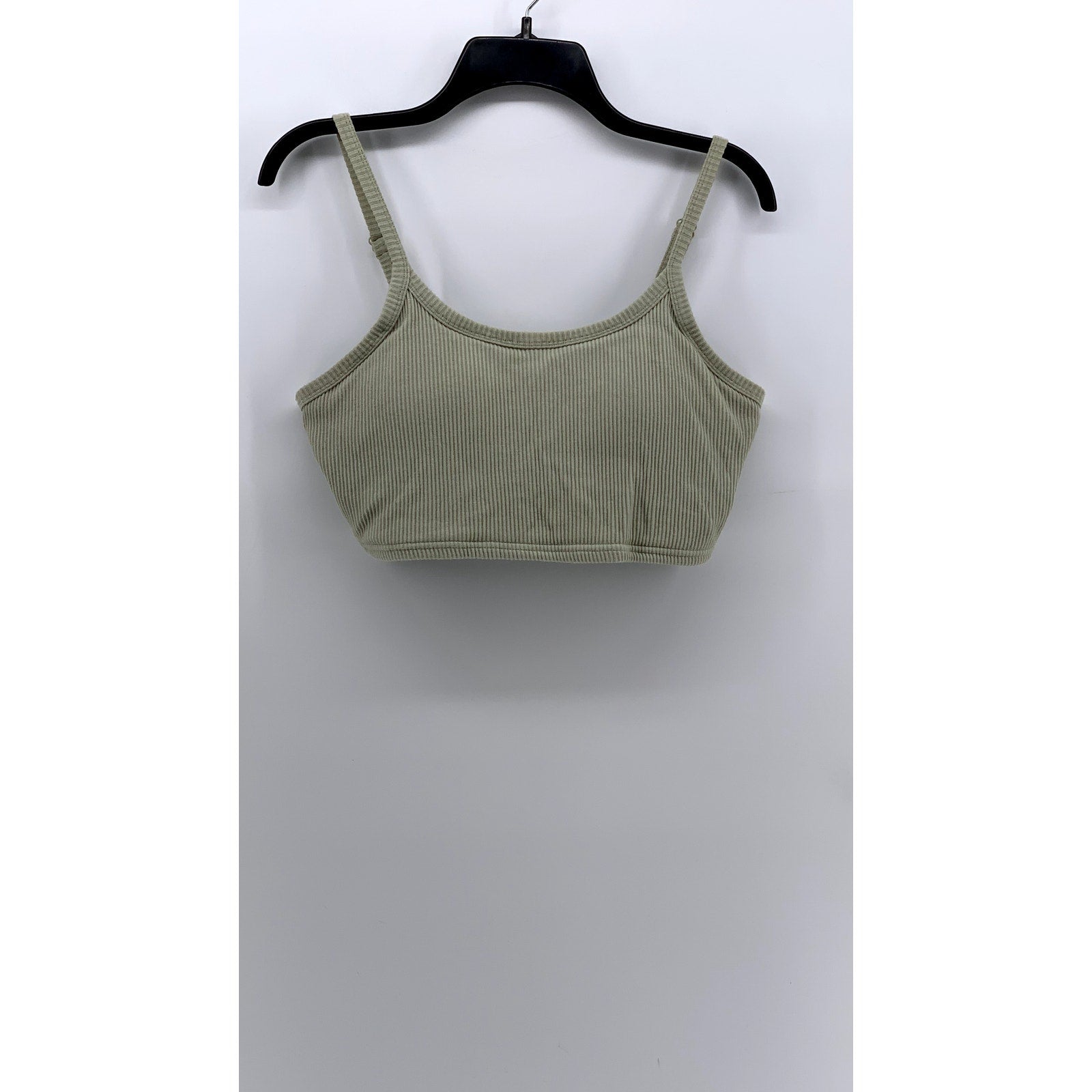 KLASSY NETWORK Women's Green Ribbed Sports Bra SZ 2XL