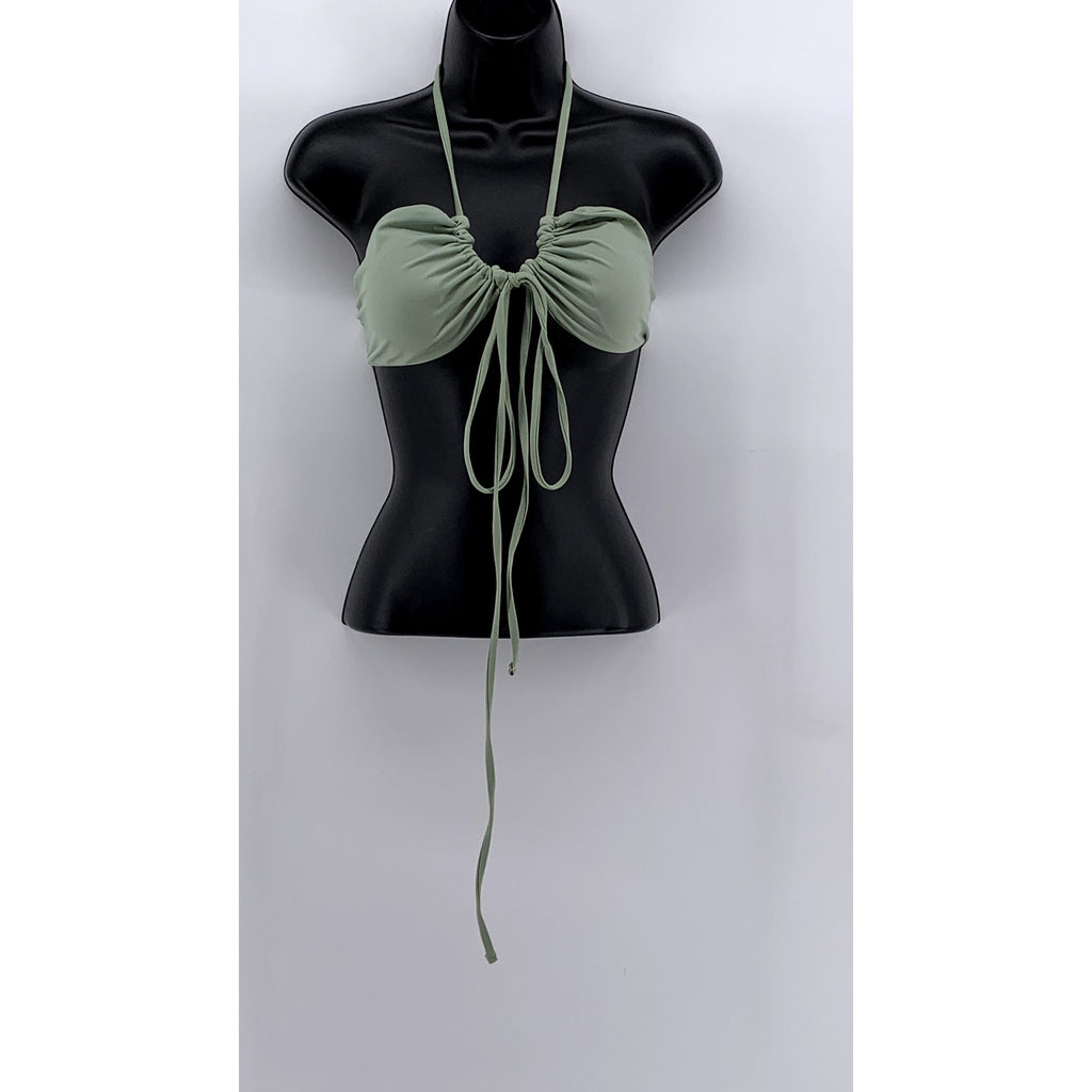UNBRANDED Women's Green Strappy Swim Top SZ S